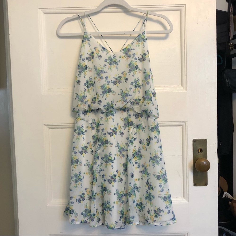 Blue and yellow floral dress
